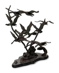 A Bronze Group of Flying Geese