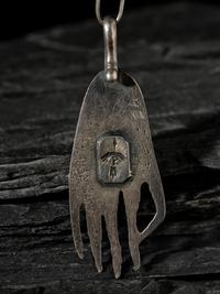Silver Tufa Cast Bear Paw Pendant, with Inlay