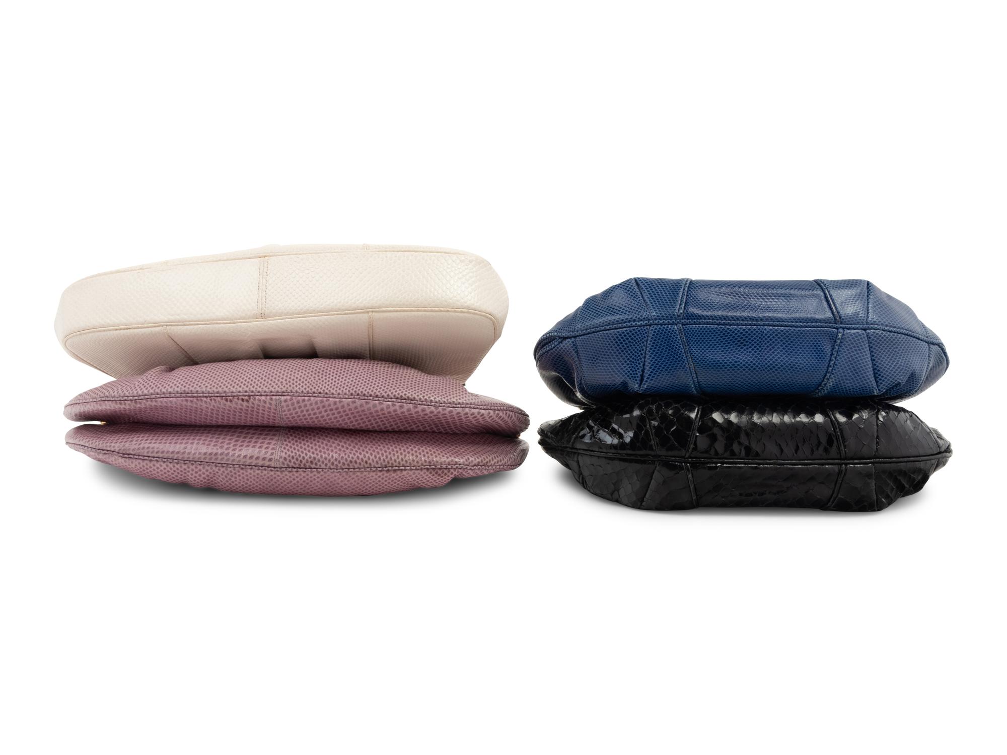 Four Judith Leiber Exotic Skin Bags, 1980-90s