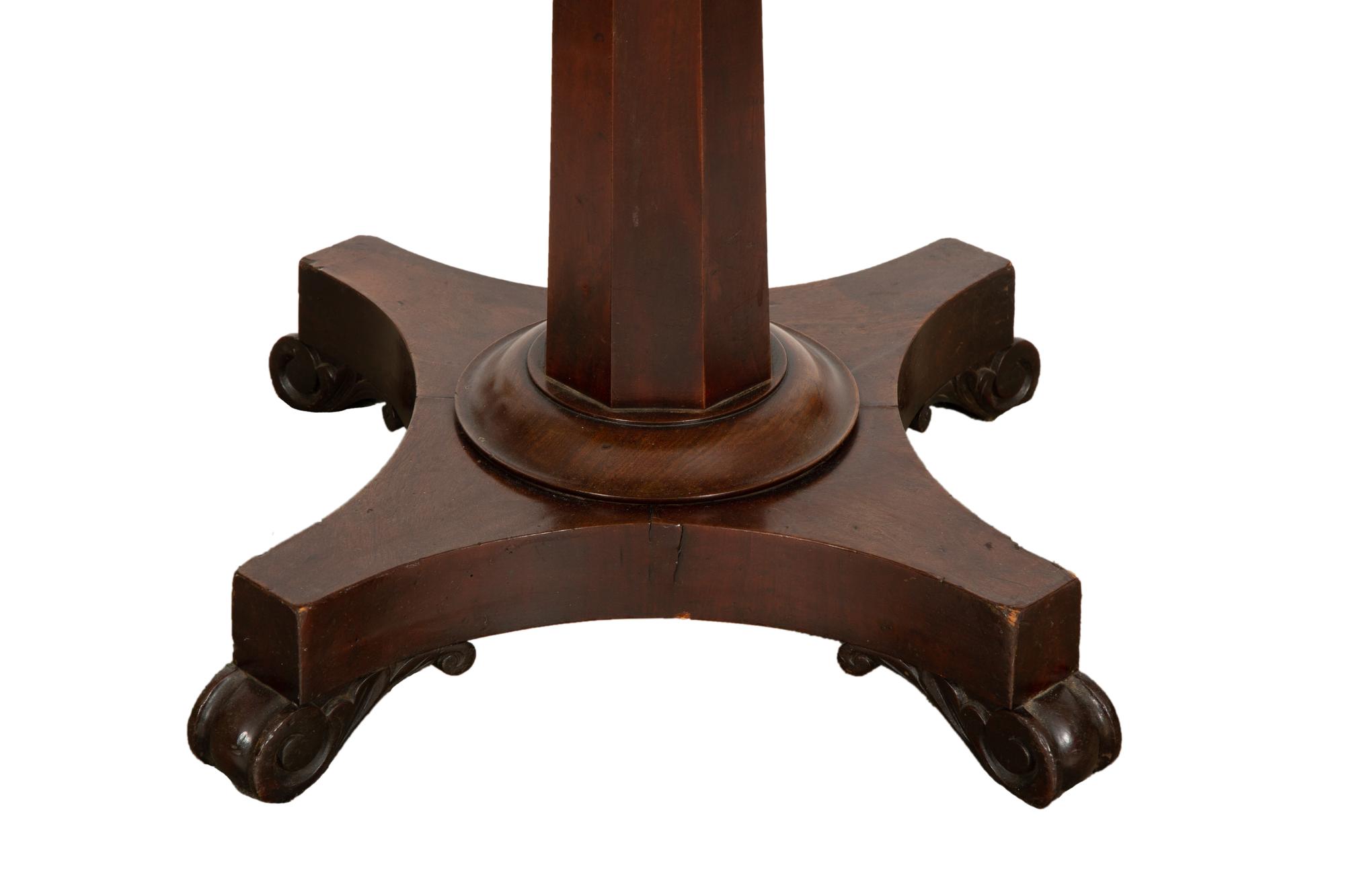 A William IV Mahogany Octagonal Table with Specimen Marble Top