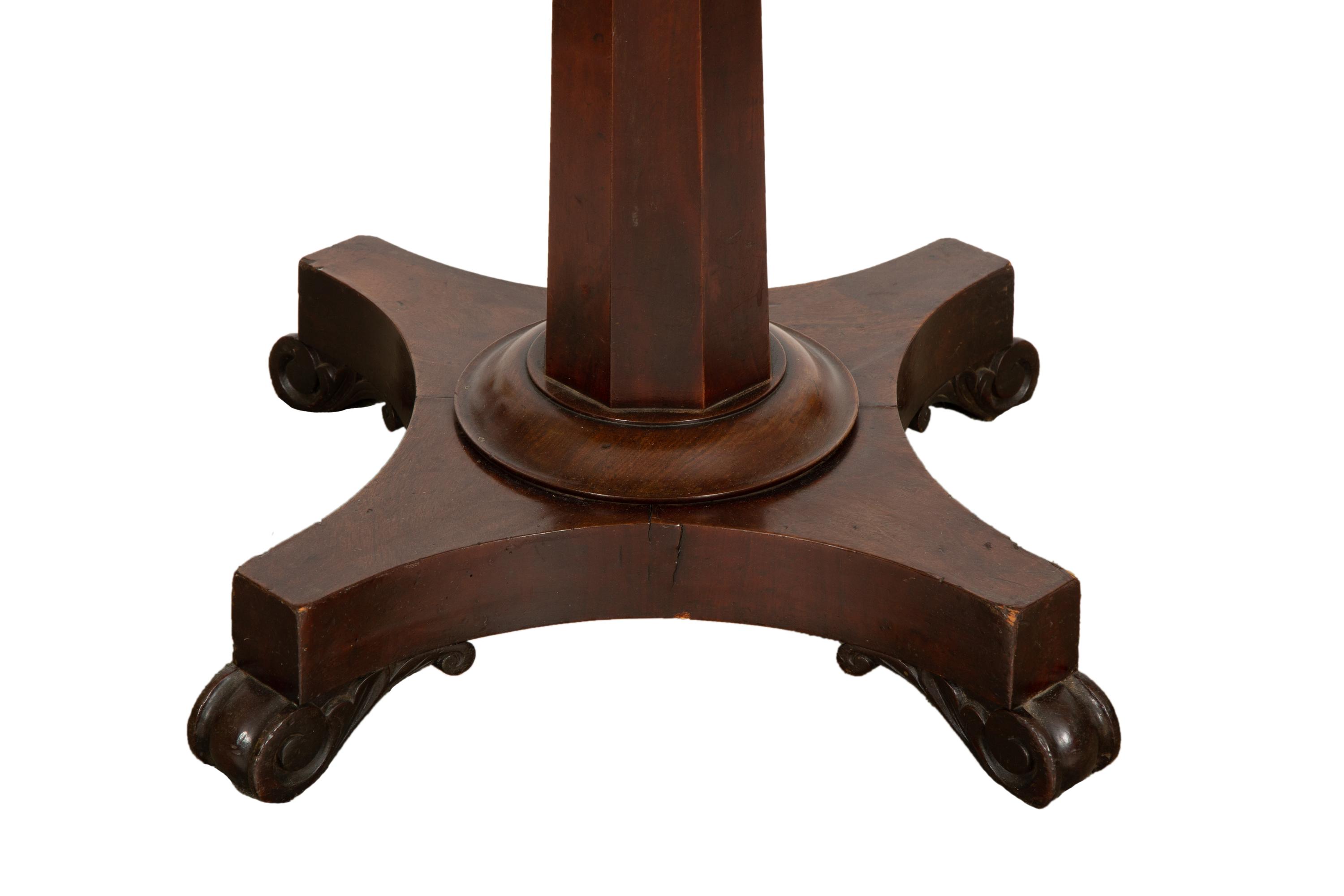 A William IV Mahogany Octagonal Table with Specimen Marble Top