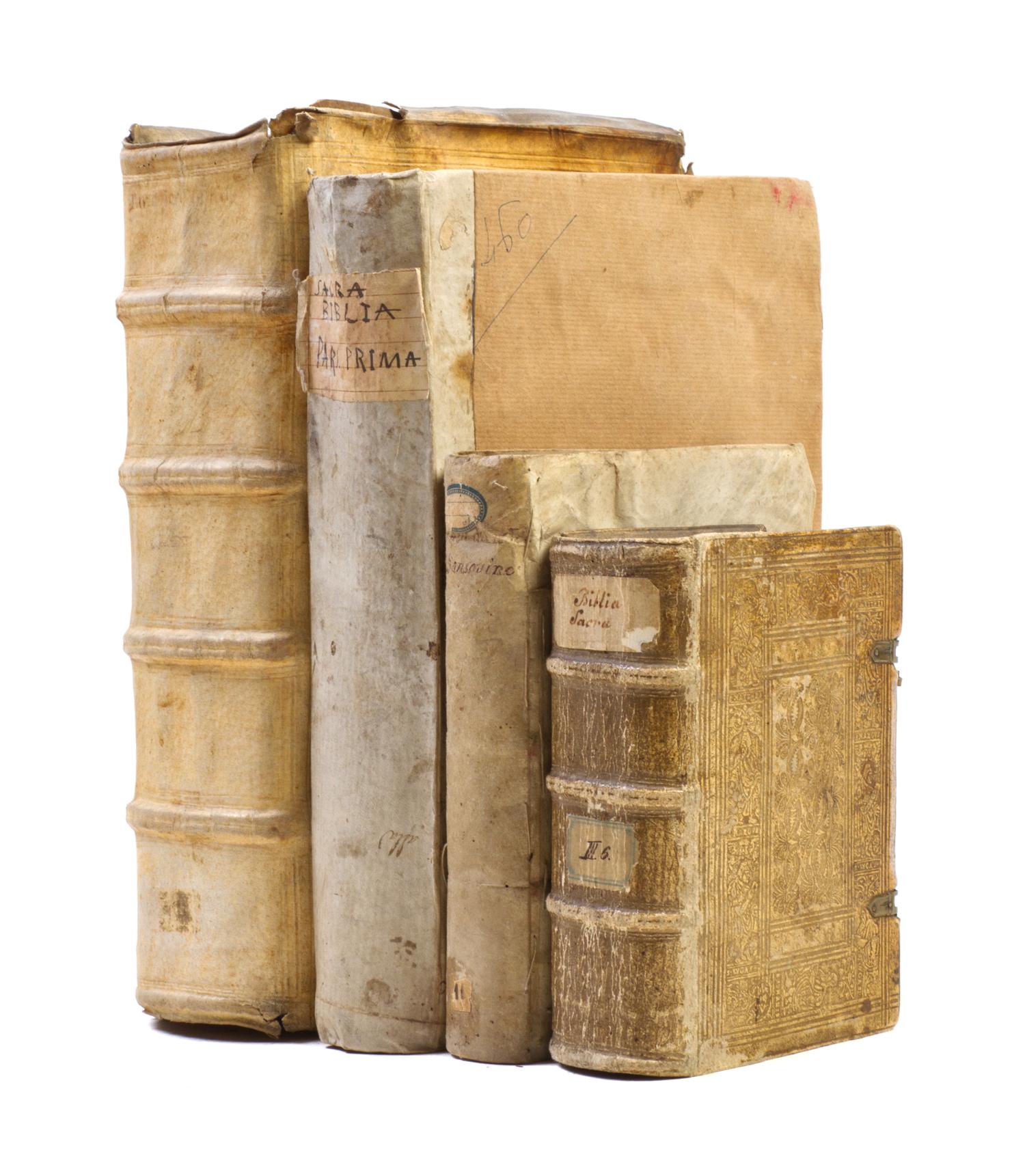 (VELLUM) A group of four vellum bound books.