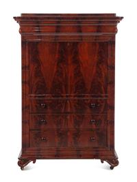 A Louis Philippe Figured Mahogany Secrétaire à Abattant