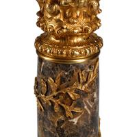 A Pair of Louis XVI Style Gilt Bronze Mounted Marble Pedestals