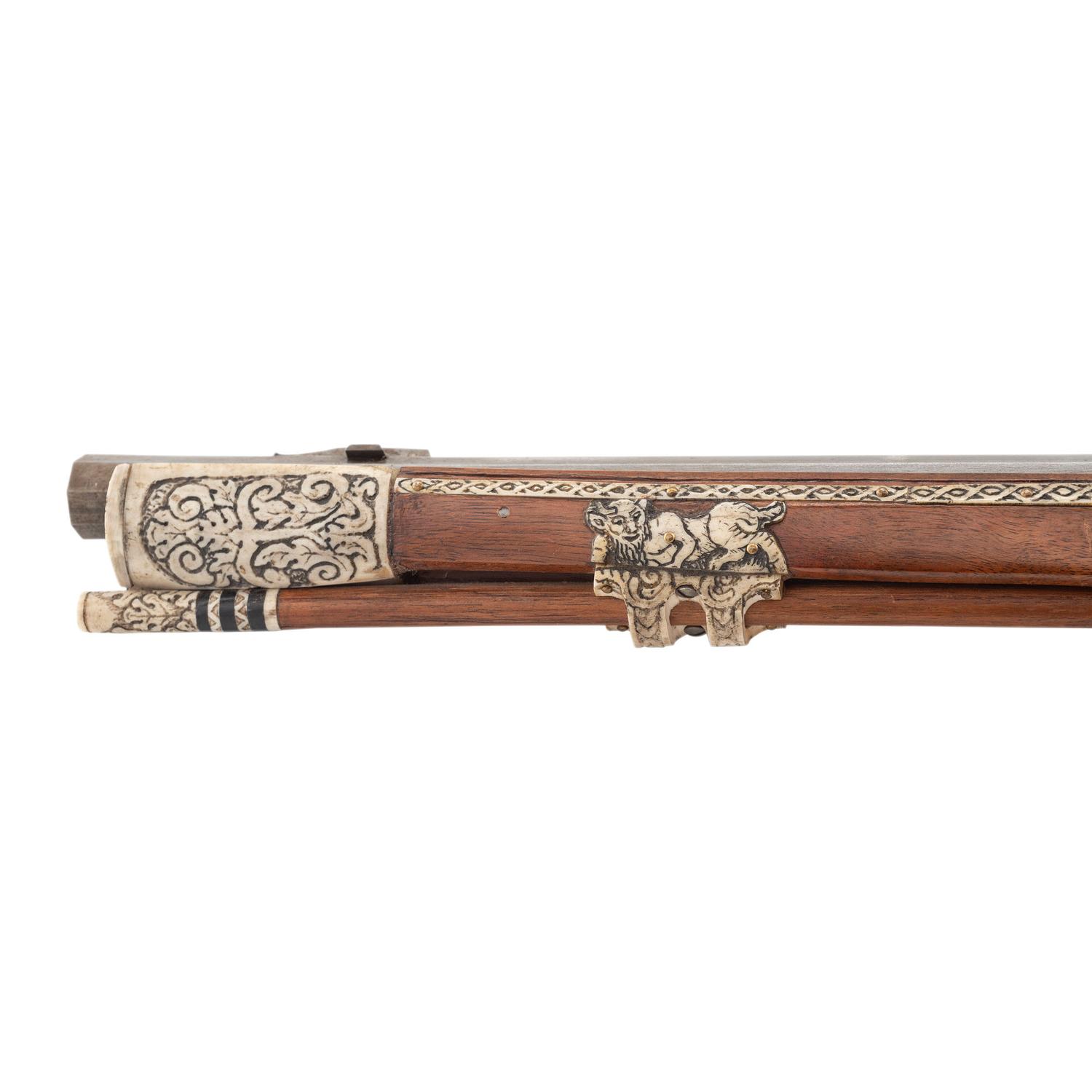 Contemporary Snaphance Rifle with Heavily Decorated Inlays by John B. Derrick (American, b.1936)