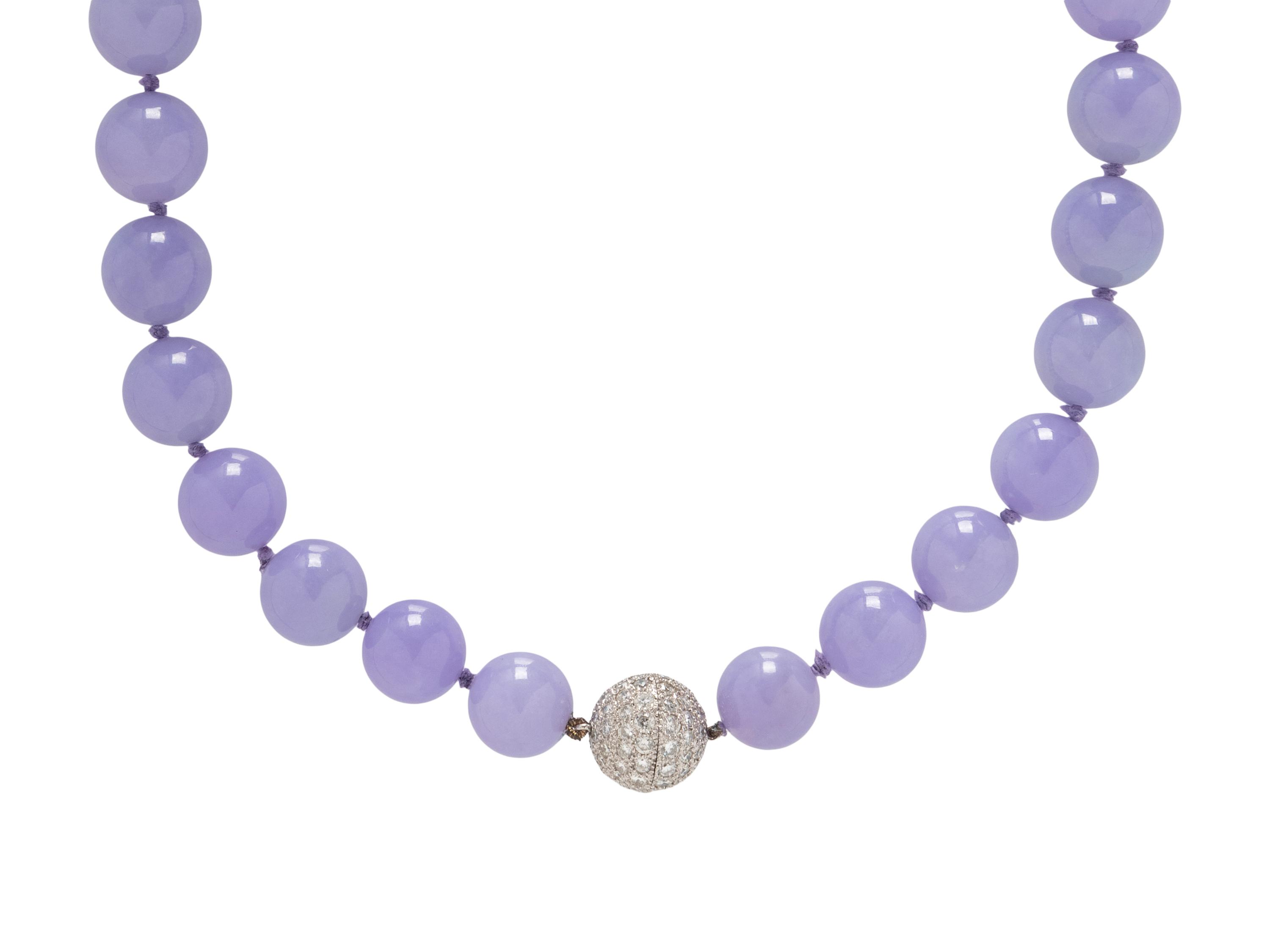 LAVENDER JADE, DIAMOND, AND PLATINUM NECKLACE