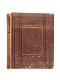 [HARVARD UNIVERSITY]. The Class of 1861 Harvard College . Cambridge, MA: Riverside, 1861. Yearbook with albumen photographs of faculty, students, and grounds.