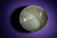 A Chinese Gilt Decorated Celadon Jade Bowl
