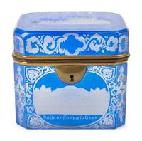 A German Engraved and Blue-Flashed Glass Box — SECOND HALF 19TH CENTURY