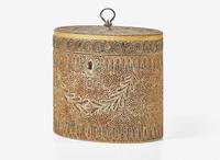 A George III rolled paper tea caddy, circa 1790