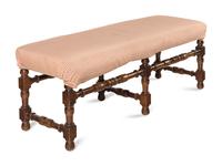A William and Mary Style Walnut Bench