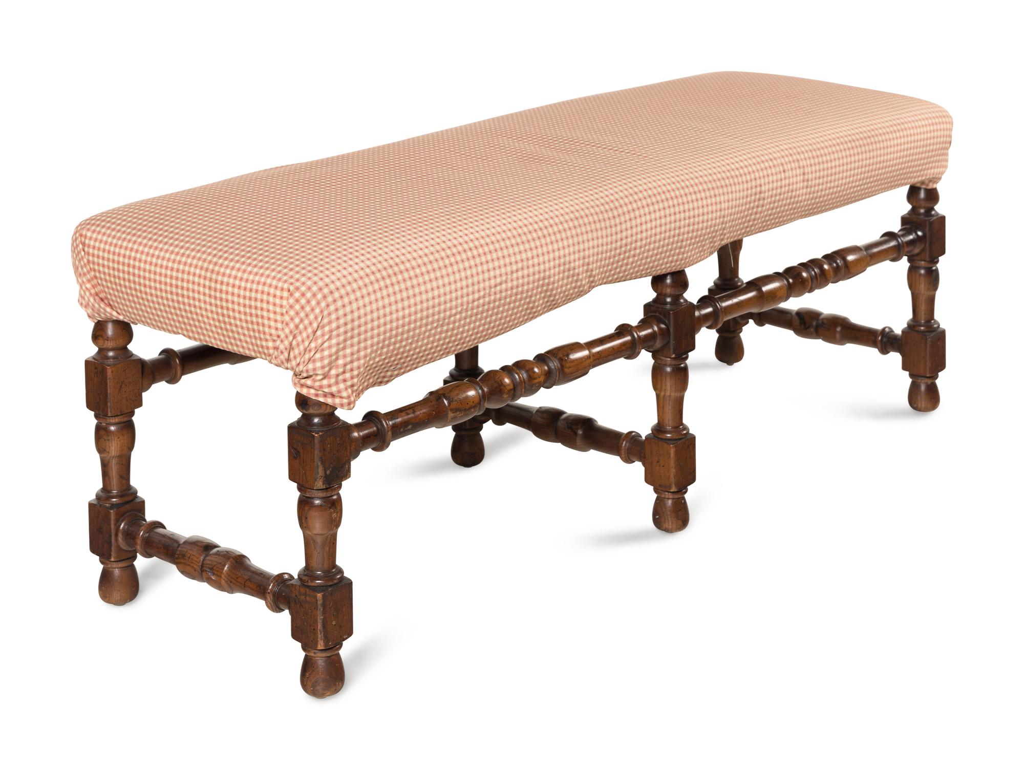A William and Mary Style Walnut Bench