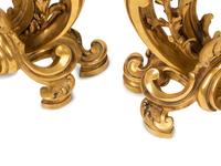 A Pair of Louis XV Style Gilt Bronze Chenets