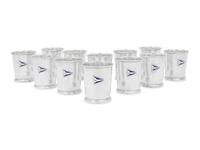 A Set of Twelve American Silver and Enamel Chicago Yacht Club Julep Cups