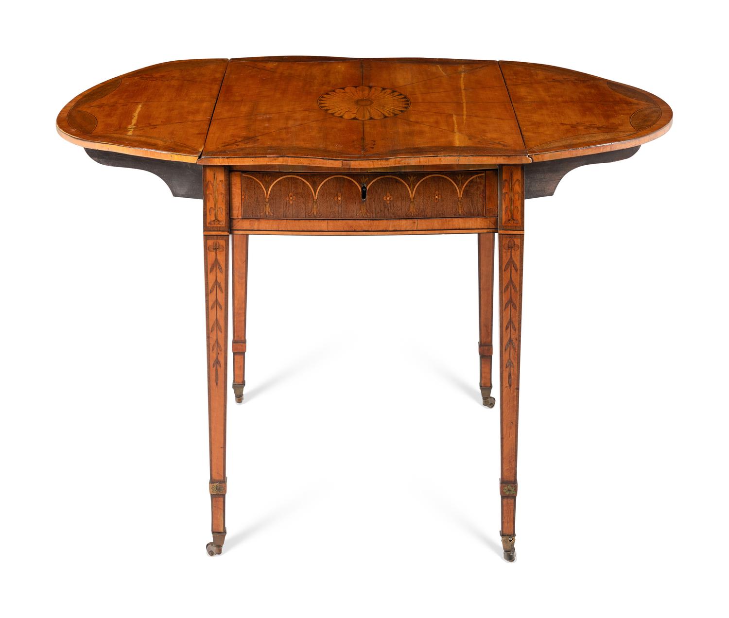 A George III Satinwood and Marquetry Pembroke Table