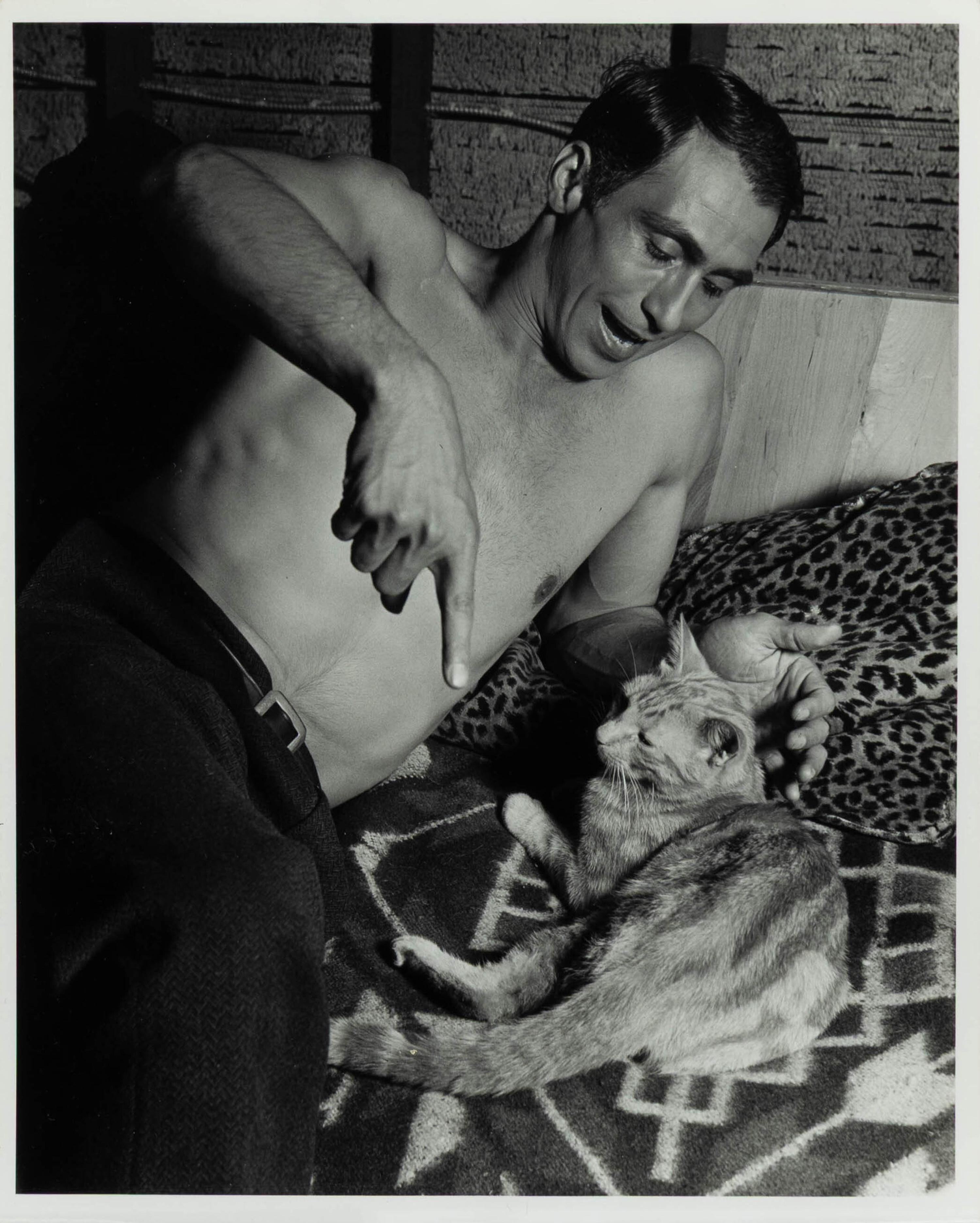 Barbara Morgan (American, 1900–1992) — Three Works ( José Limón, Chaconne , 1944; J osé Limón + Cat in Barbara Morgan Studio , 1944; Merce Cunningham-Totem Ancestor , 1942); printed later