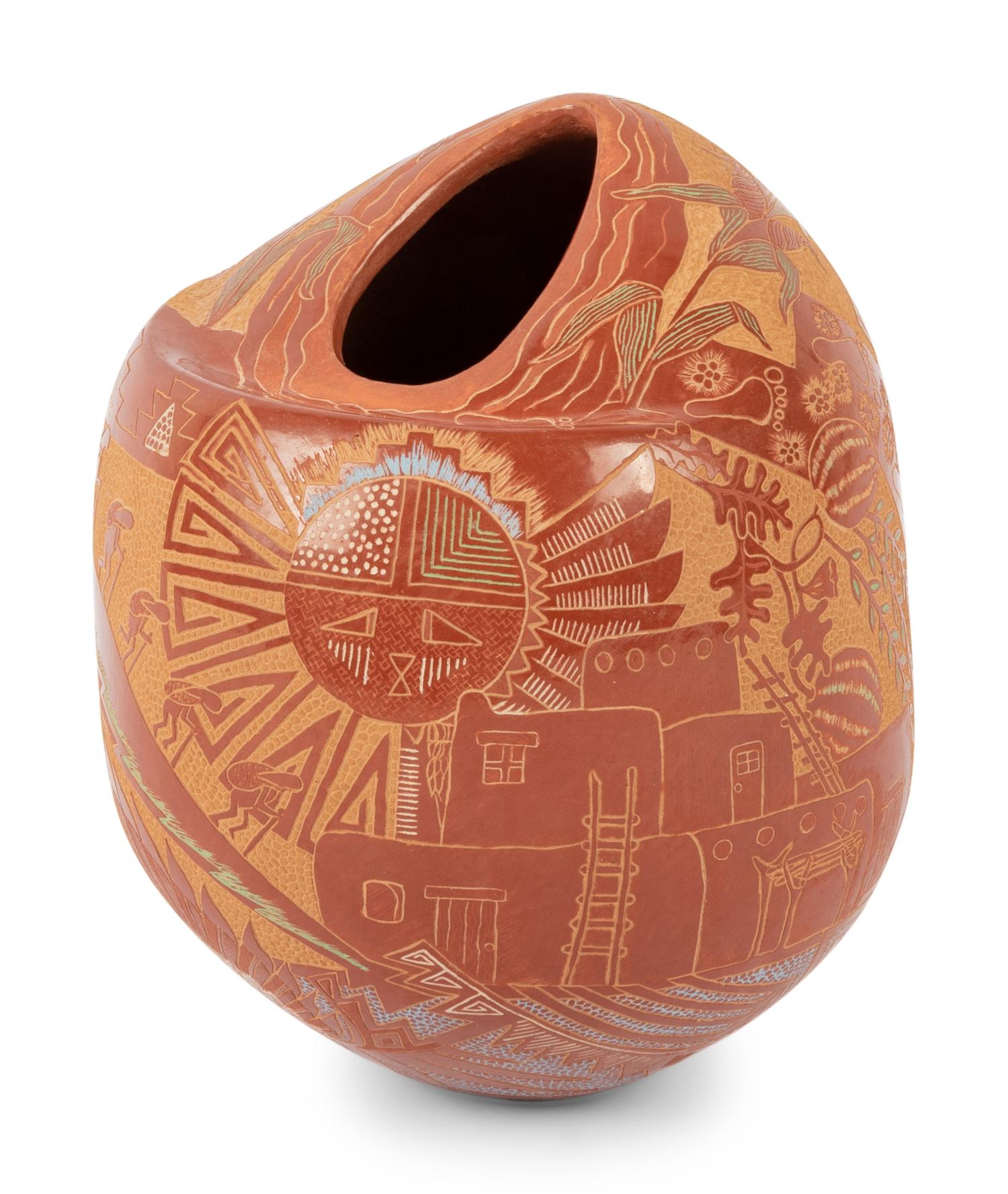 Sgraffito Redware Jar