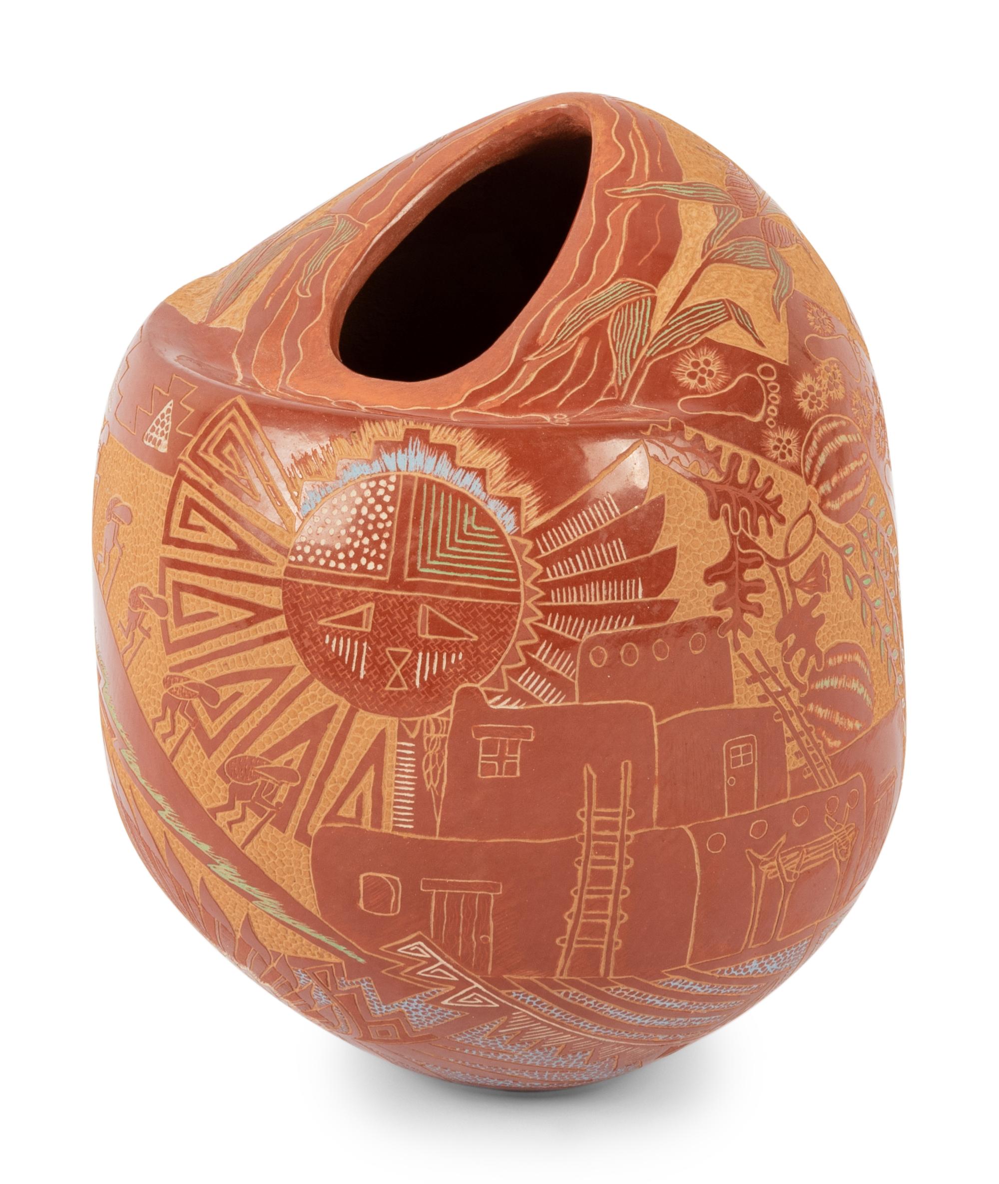 Sgraffito Redware Jar
