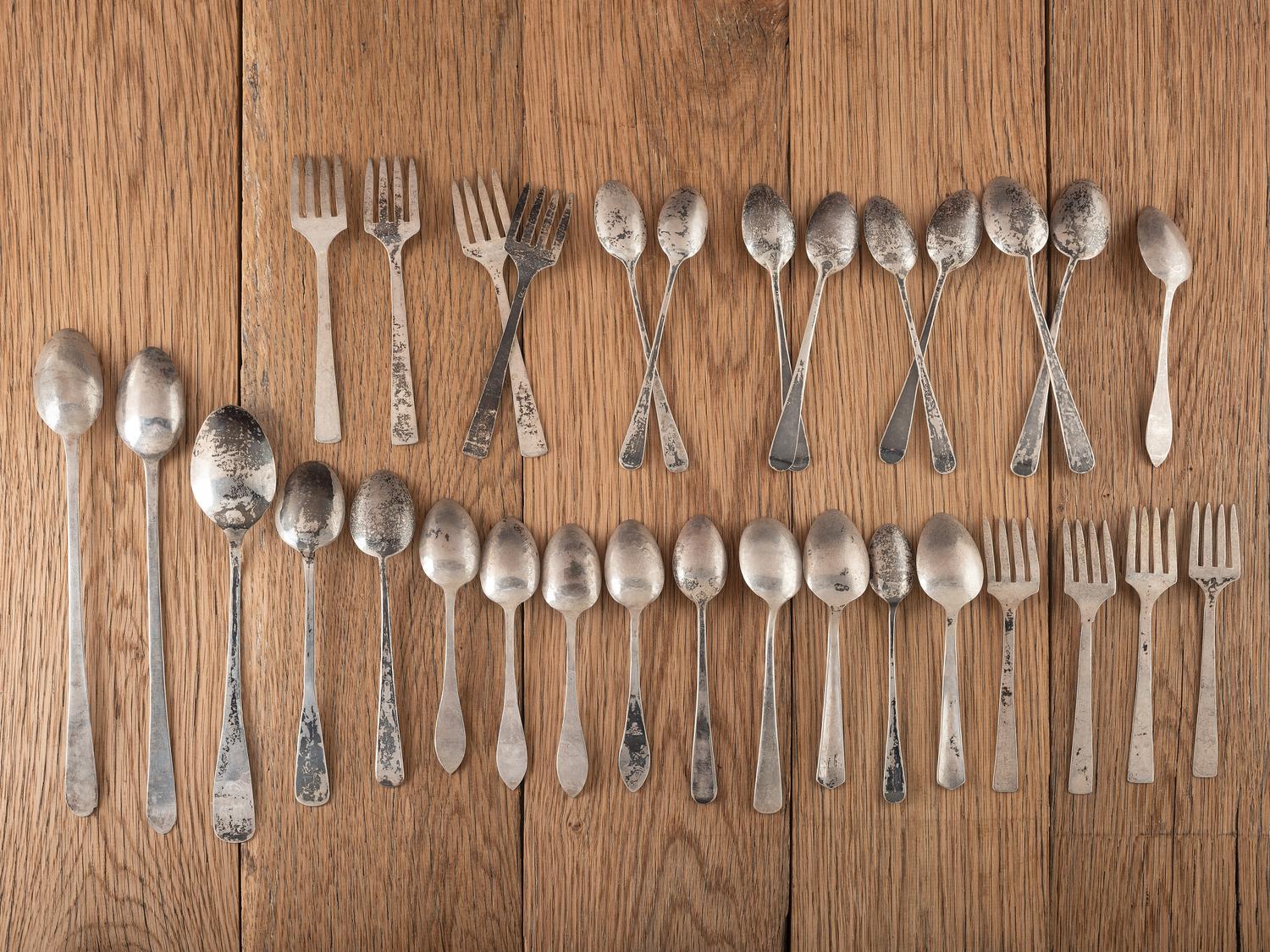 Navajo Heavily Stamped Silver Utensils