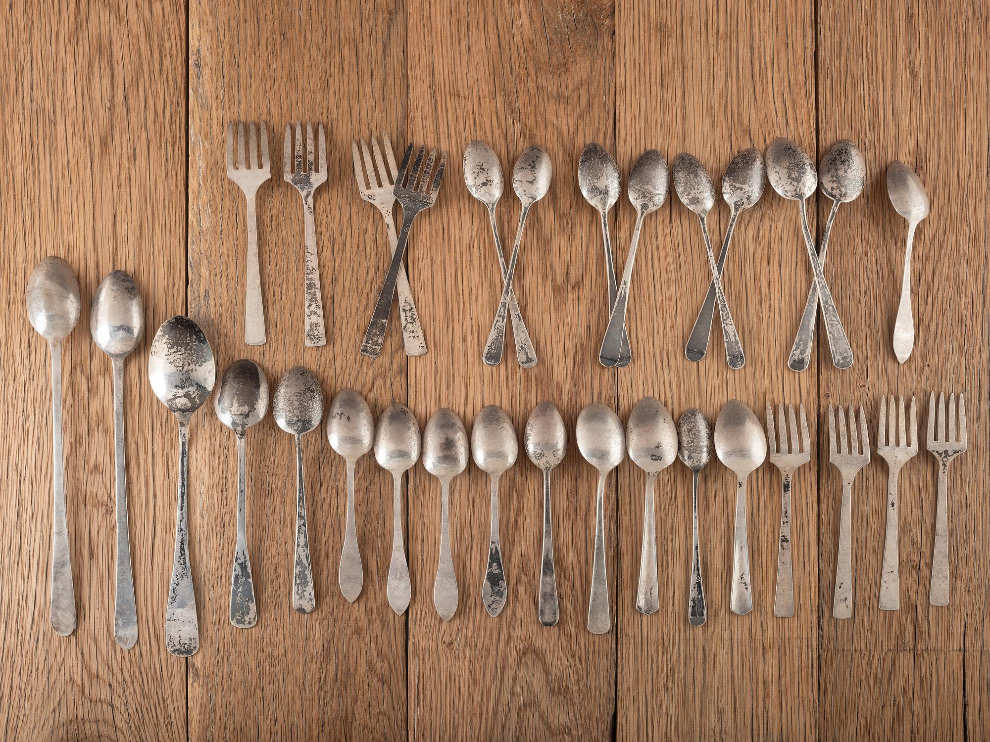 Navajo Heavily Stamped Silver Utensils