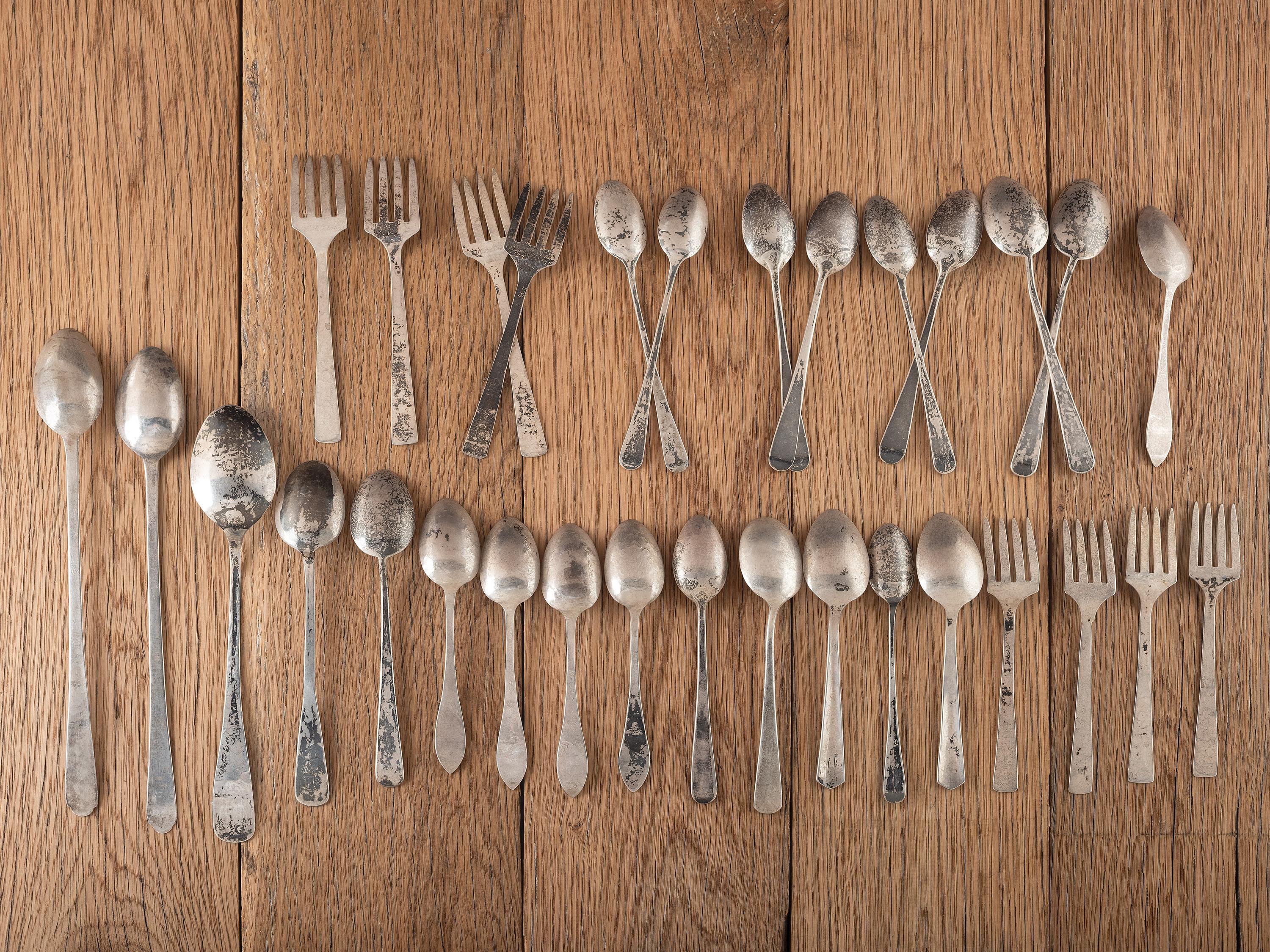 Navajo Heavily Stamped Silver Utensils