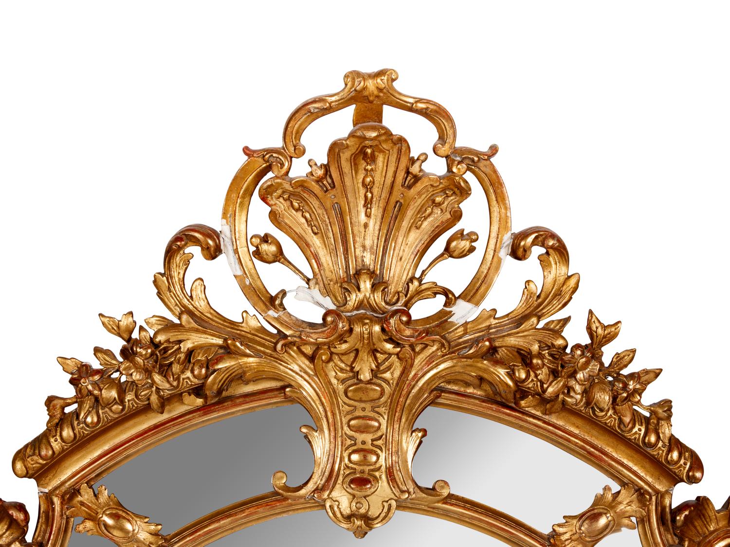 A Régence Style Giltwood and Composition Mirror