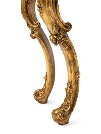 A Louis XV Style Giltwood Marble-Top Console Table