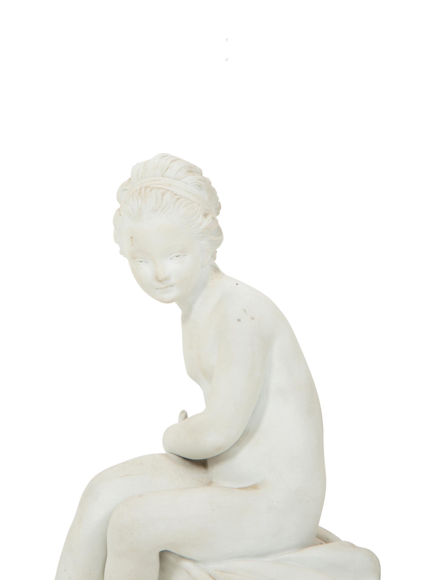 A French Biscuit Porcelain Group Mounted as a Lamp
