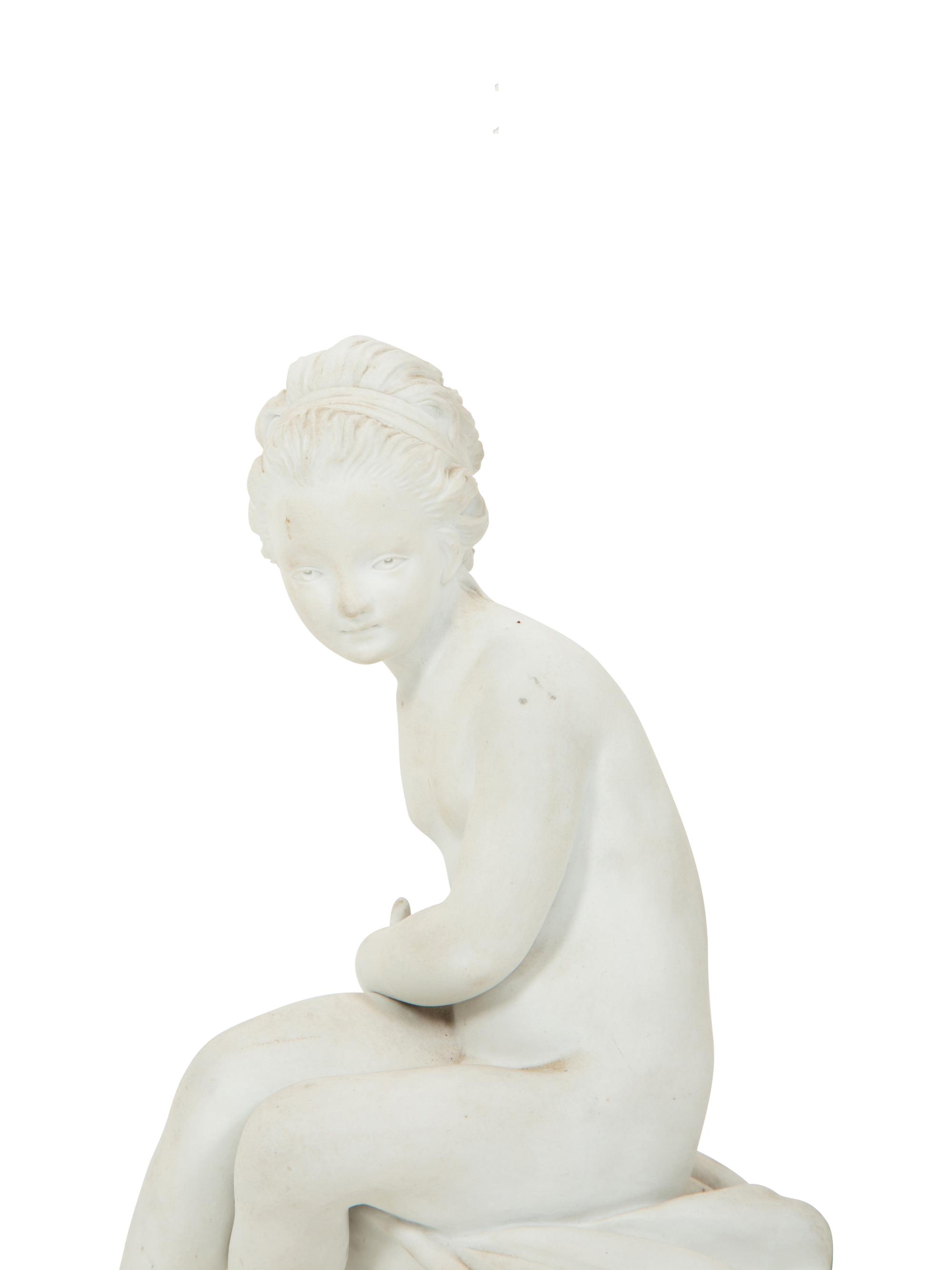 A French Biscuit Porcelain Group Mounted as a Lamp