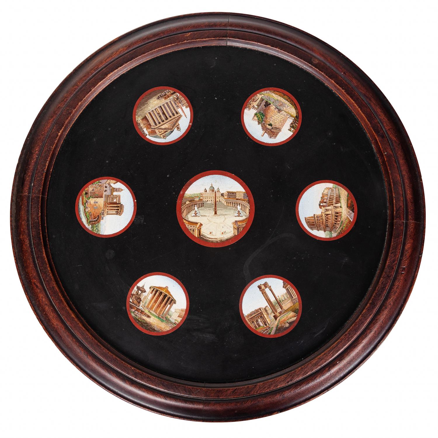 An Italian Micromosaic and Walnut Table