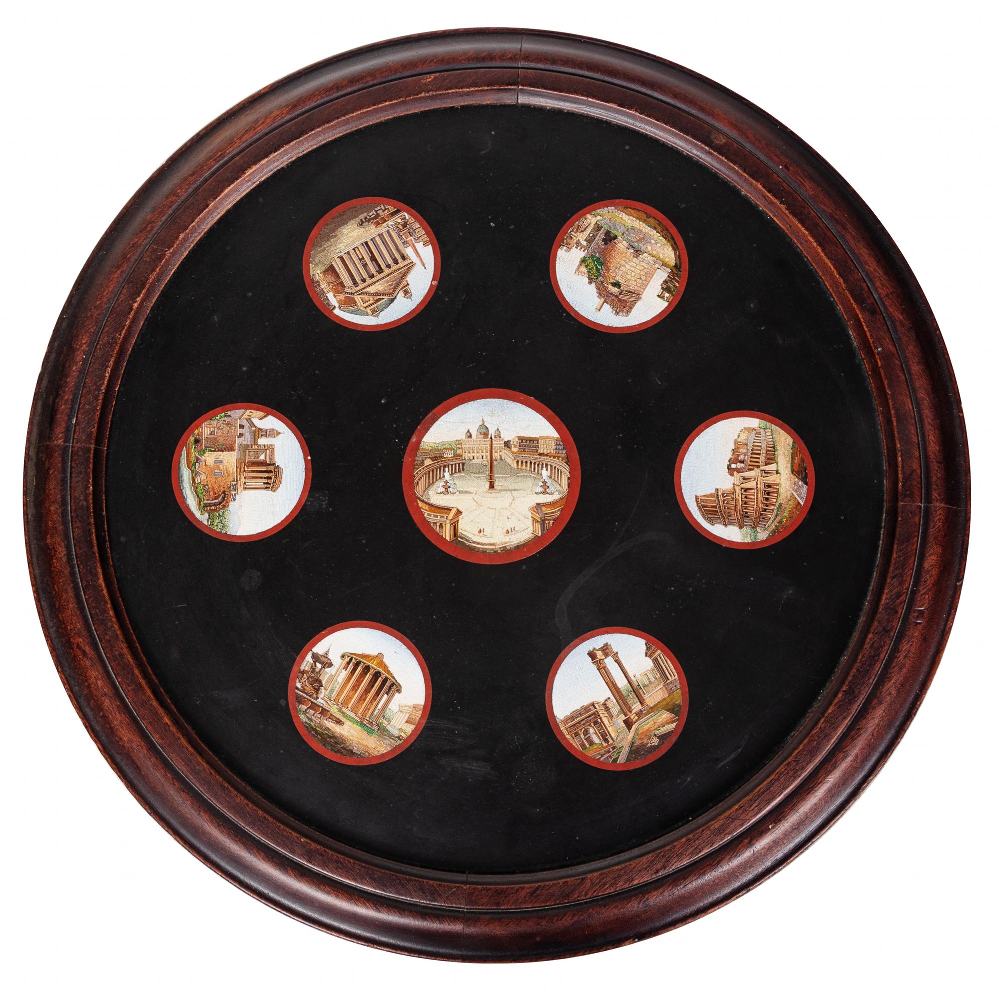 An Italian Micromosaic and Walnut Table