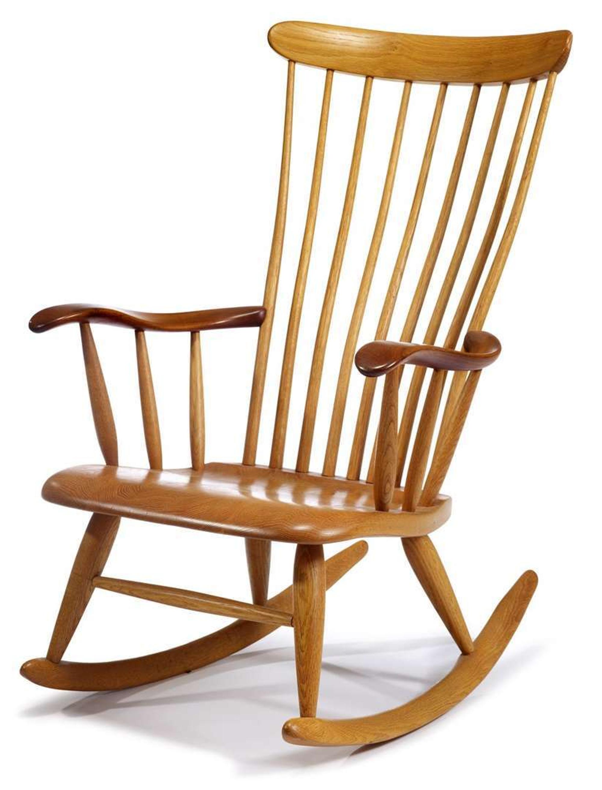 Cherry rocking chair robert whitley (b. 1924), bucks county, pa