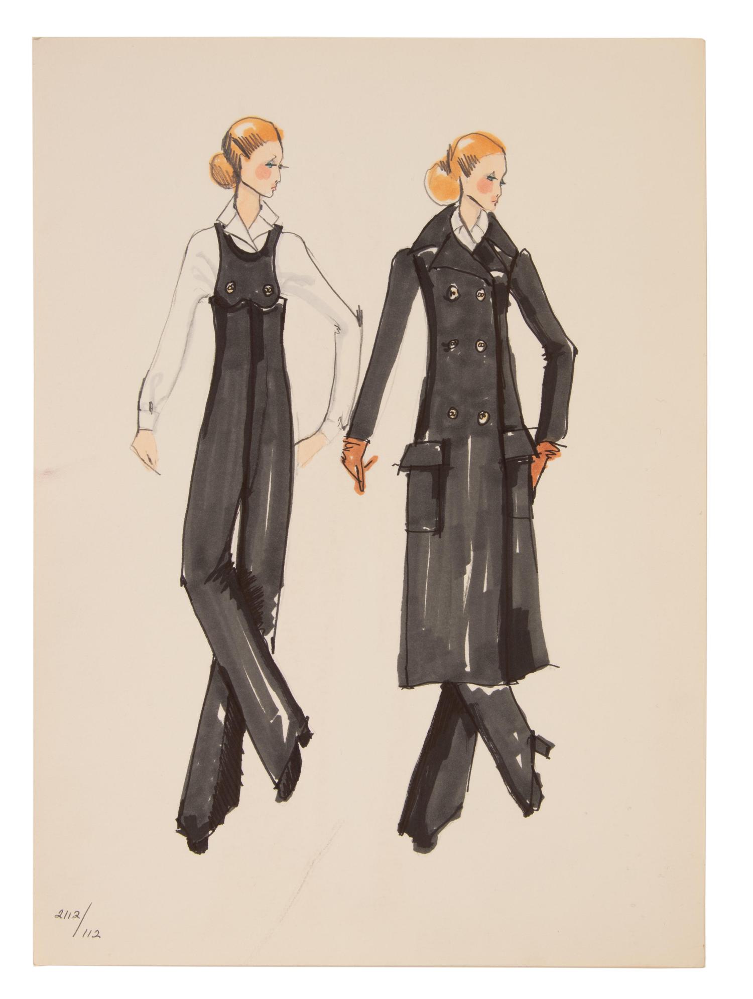 11 Michaele Vollbracht for Geoffrey Beene Fashion Illustrations, Late 1960s