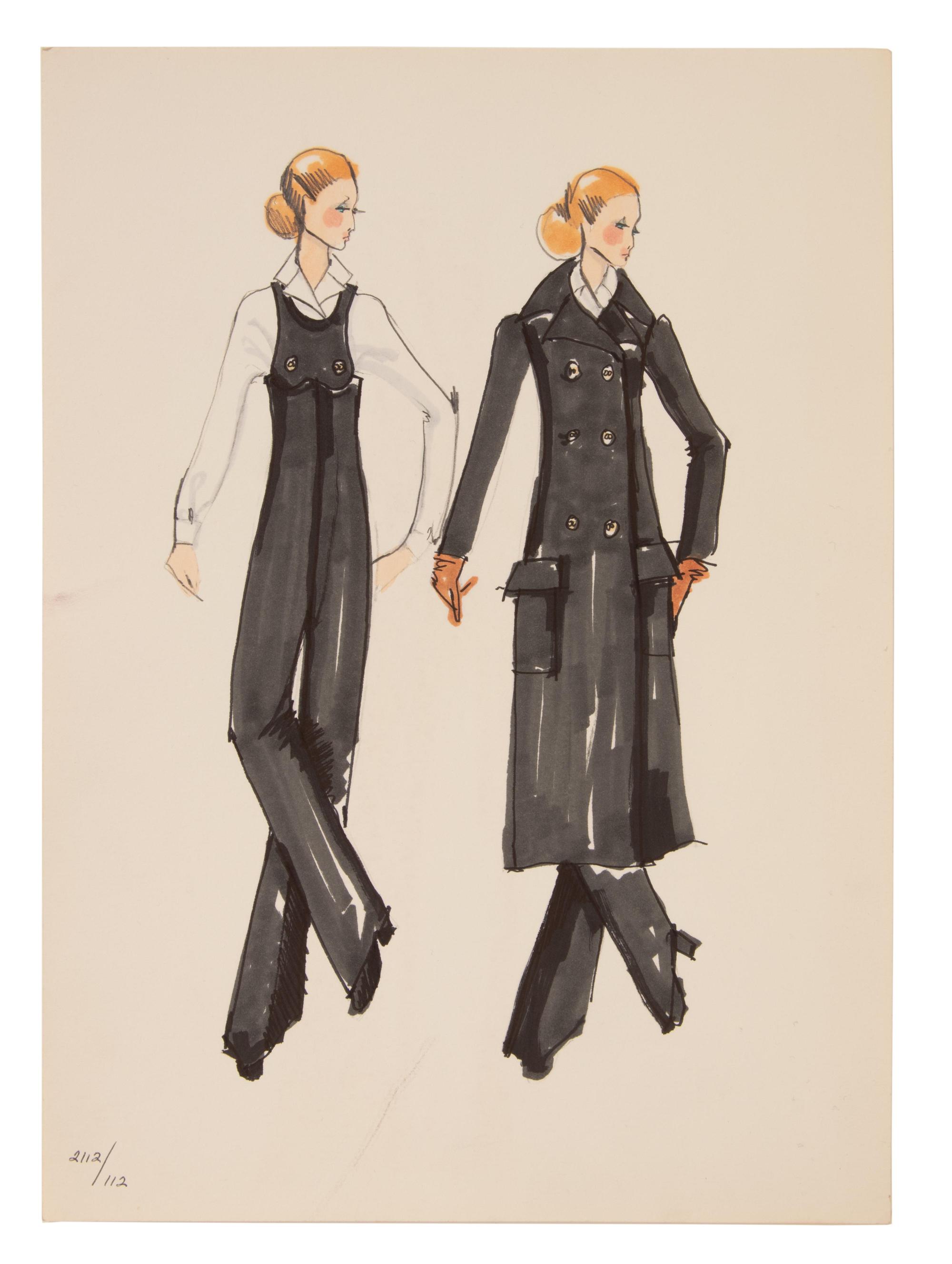11 Michaele Vollbracht for Geoffrey Beene Fashion Illustrations, Late 1960s