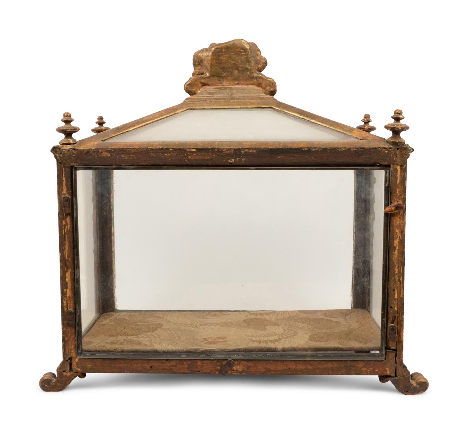 An Italian Giltwood Reliquary Vitrine