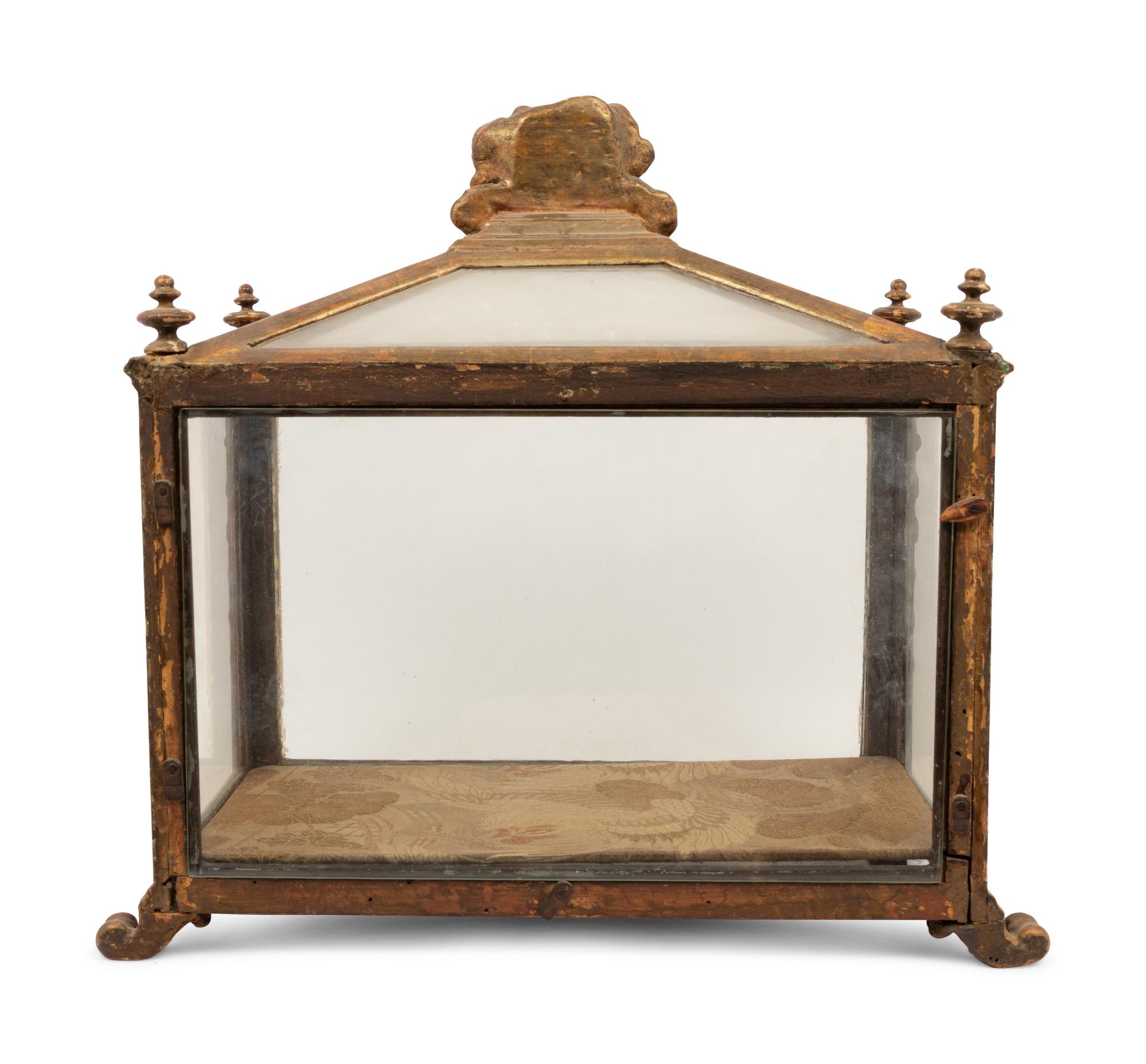 An Italian Giltwood Reliquary Vitrine