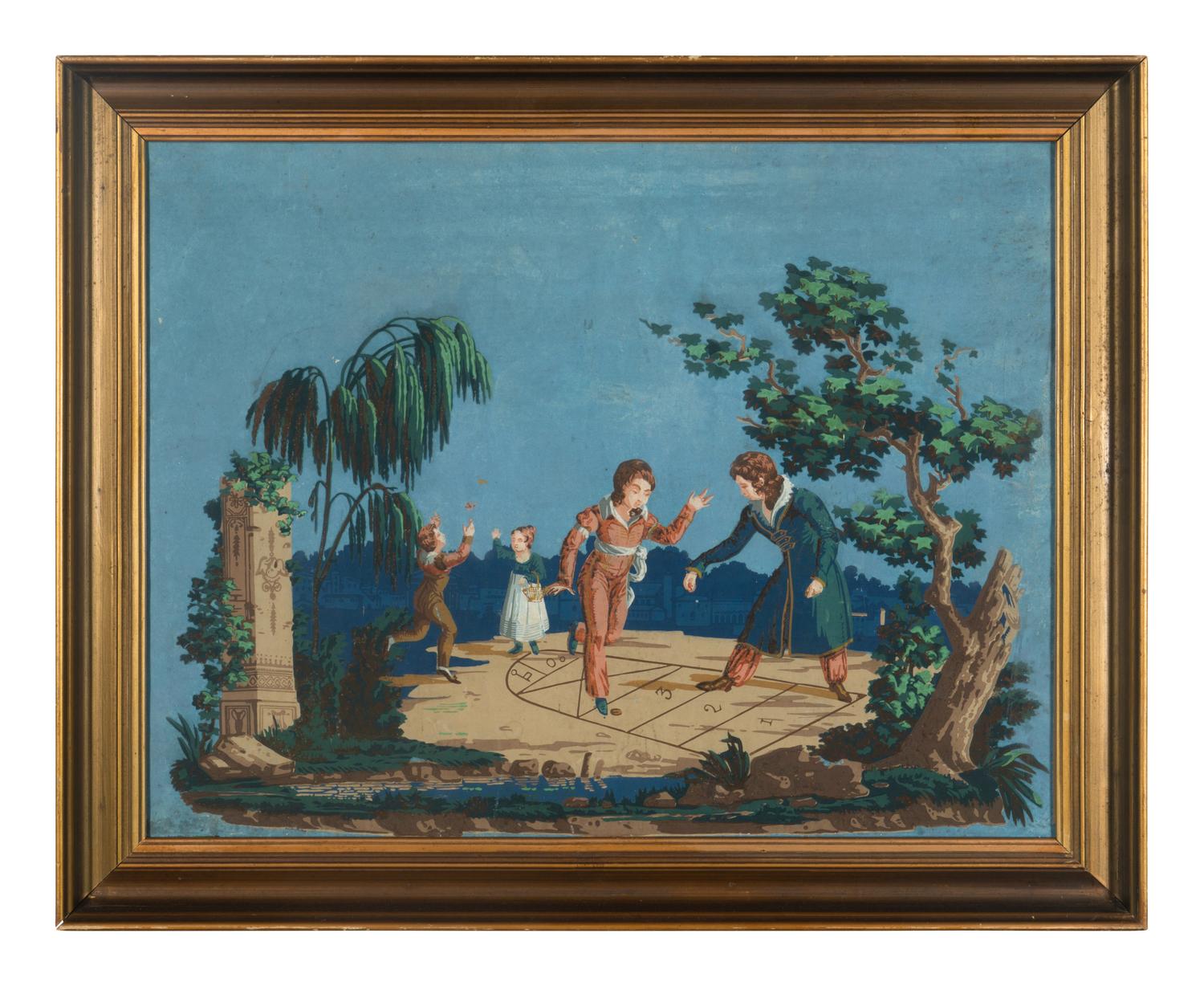 A French Wallpaper Panel or Fireplace Panel