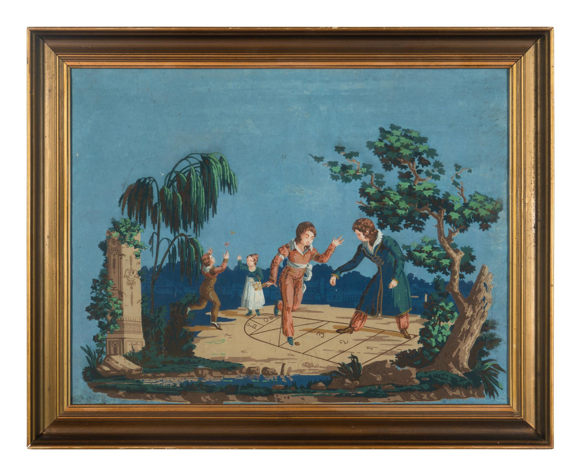 A French Wallpaper Panel or Fireplace Panel