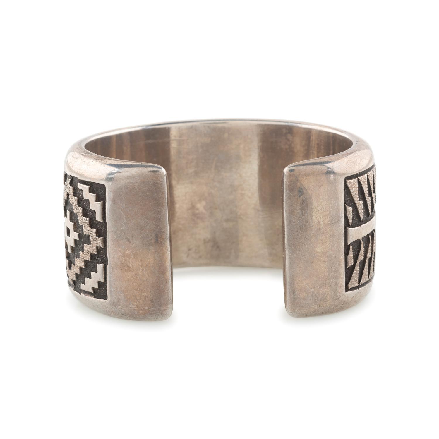 Cast Silver and Coral Cuff Bracelet