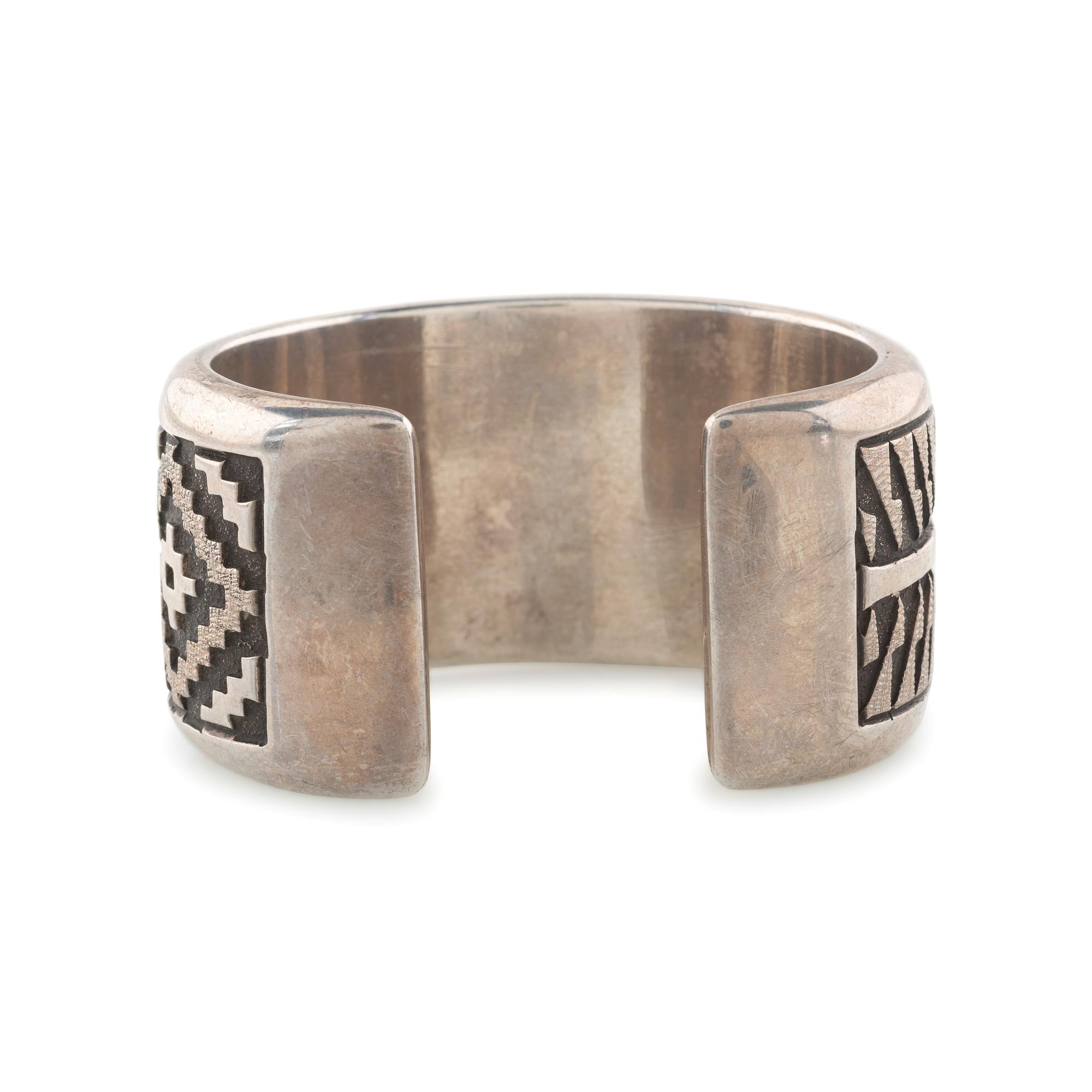 Cast Silver and Coral Cuff Bracelet