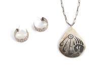 Weaver Selina Height of pendant 2 7/8 x width 2 1/4 inches — (Hopi, b. 1944)