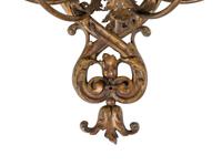 A Pair of Régence Style Gilt Metal Five-Light Sconces
