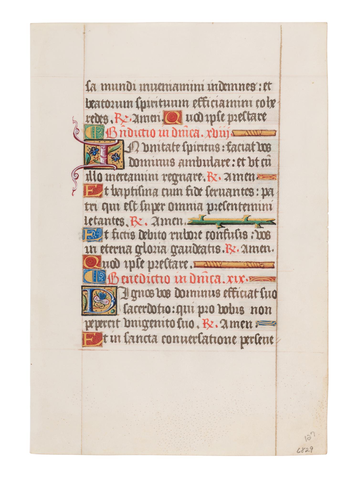 5 remarkable leaves illuminated from the late 13th to the late 15th century in France and England.