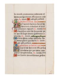5 remarkable leaves illuminated from the late 13th to the late 15th century in France and England.