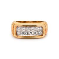 FRENCH, YELLOW GOLD, PLATINUM AND DIAMOND RING