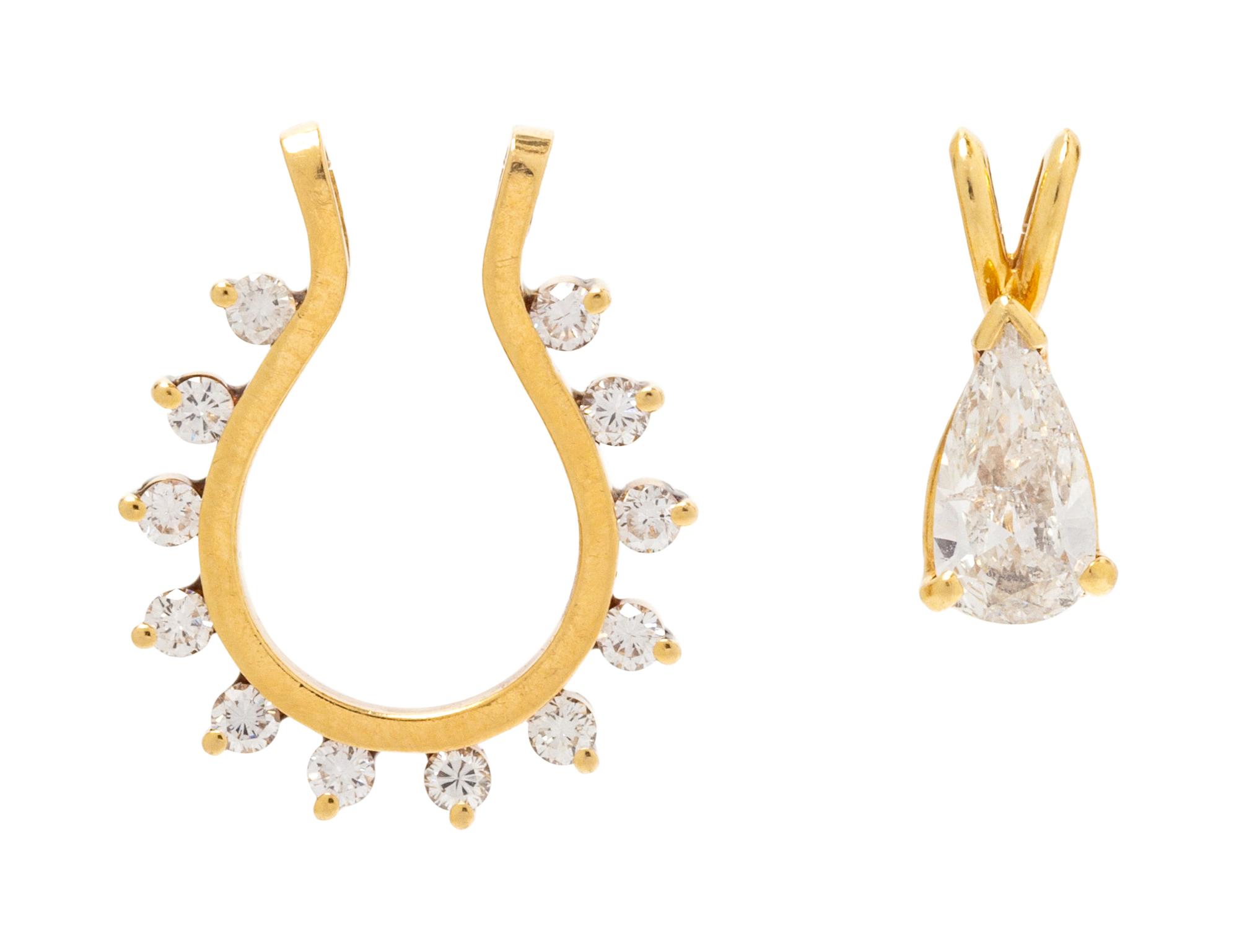 A Yellow Gold and Diamond Pendant,