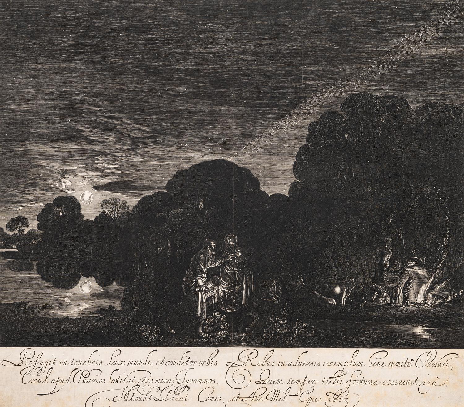 A group of five prints depicting religious scenery