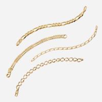 A collection of four fourteen karat gold bracelets