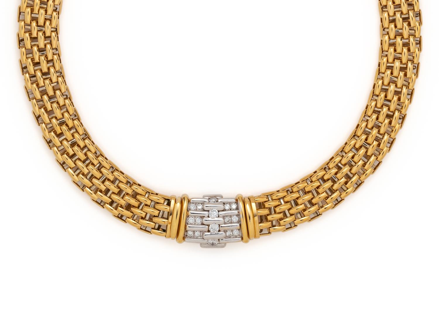 YELLOW GOLD AND DIAMOND NECKLACE