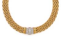 YELLOW GOLD AND DIAMOND NECKLACE